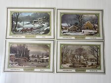 Currier & Ives American Christmas Winter Scenes Table Placemats picture