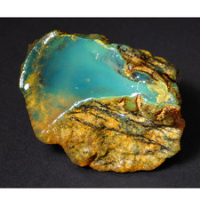 Authentic sky blue rough specimen Dominican amber 38mm picture