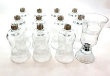 Vintage Etched Horse & Carriage Glass Peg Votive Holders – Lot of 12 picture