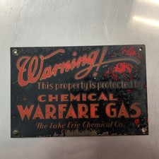 Original U.S. Pre WWII Era Lake Erie Chemical Company Chemical Warfare Gas Sign picture