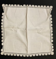 14 Vintage Linen Napkins with Lace Trim Tea Party Linens picture