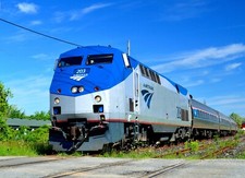 Amtrak GE P42DC No. 203 with train 8 x 10 Photo picture