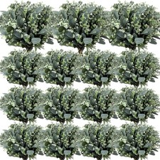 Janinka Artificial Mixed Eucalyptus Leaves Stems Silver Dollar White Seeds (260) picture