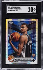 2023/24 TOPPS CHROME PRISM REFRACTOR #1 VICTOR WEMBANYAMA SGC 10 picture