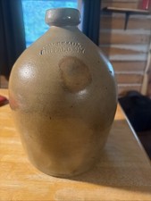 Antique C.W. Braun Buffalo NY Stoneware Jug Crock 11” Tall. Excellent Condition picture