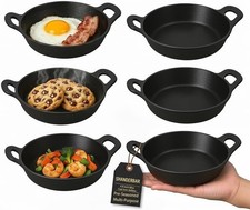 Set of 6 Mini Cast Iron Skillets with Handle, 4.8 x 4.8 x 1.3 Inch picture