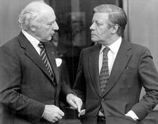 German president Walter Scheel informs chancellor Helmut Schmidt on- Old Photo picture