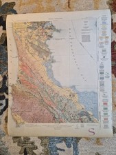 USGS 1913 San Mateo Quadrangle Geology Map San Francisco Bay California Antique picture