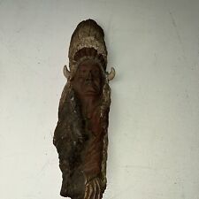 Native American Chief Wall Hanging Sculpture. 15” Long. Heavy Resin Nice Detail picture