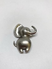 7g 925 STERLING SILVER WELLS DESIGNER HAPPY ELEPHANT PIN BROOCH FINE JEWELRY picture