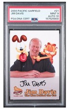 2004 Garfield #21 Jim Davis Autograph Chase Card PSA 9 10 Auto Low Pop picture