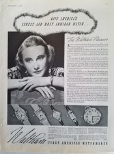 1936 Waltham Premier first American watchmaker women's wrist pocket watch ad picture