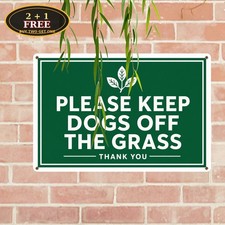 Please Keep Dogs Off Grass Clean Up After Pet Yard Warning Metal Sign picture