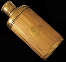 ANTIQUE MAYER GERMANY EARLY ORIGINAL BRASS THERMOS GLASS INSERT INSULATED BOTTLE picture