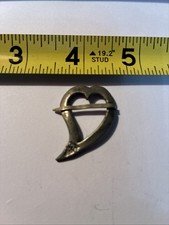 Trade Silver Weeping Heart Rare Stamped Old Worn Used  picture