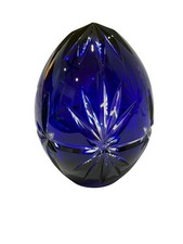 Vintage Ajka Arabella Cobalt Blue Cut-to-Clear Paperweight picture