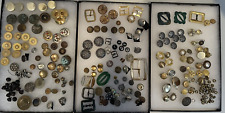Antique Large Lot of Metal Buttons & Buckles Art Deco #1694 picture