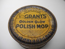 Vintage Original 1926 Grant's Golden Glow Polish Mop Tin W. T. Grant Company #2 picture