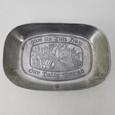 Vintage Pewter Plaque Tray