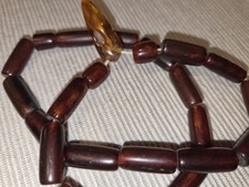 VINTAGE COGNAC/CHERRY BALTIC AMBER PRAYER BEADS 23+1 BARREL SHAPE BEADS picture