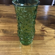 Vintage Green Crinkle Glass Vase E.O. Brody Company picture