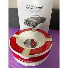 New El Laguito Large Ceramic Cigar Ashtray 4 Rests Red White Havana 10