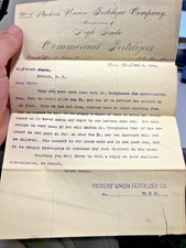 1898 Packers Union High Grade Commercial Fertilizer New York Typed Legal Letter picture