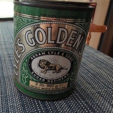 Old Vintage ABRAM LYLE & SONS GOLDEN SYRUP GRAPHIC TIN LION TIN LONDON ENGLAND picture