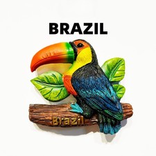 Brazil Tourist Travel Souvenir 3D Resin Toucan Refrigerator Fridge Magnet Craft picture