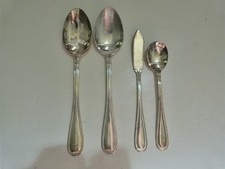 4 Towle EPS Silver Plate BEADED ANTIQUE Serving Pcs Spoons Slotted Butter Knife picture