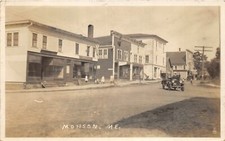 J15/ Monson Maine RPPC Postcard c1910 Main Street Automobile Stores 40 picture