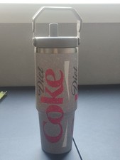 Diet Coke Coca Cola Tumbler With Top Handle 40oz Stainless Steel  picture