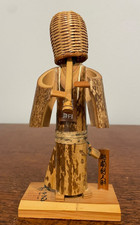 Vintage Echizen Bamboo Komuso Monk Figure Shakuhachi Zen Buddhist Japan 8