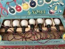 Vintage C-7 NOMA GLO-Ray Christmas Light Set In The Box 1940s 50s WORKS picture