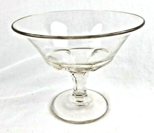 Vintage Pressed Glass Compote Bowl Art Deco Glass Footed Candy Dish Fruit Retro picture