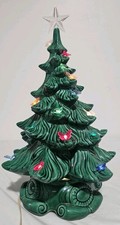 Atlantic Mold Vintage 1987 Ceramic 16 Inch Christmas Tree Scroll Base Butterfly picture