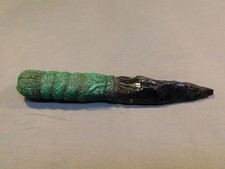 Aztec sacrificial obsidian knife picture