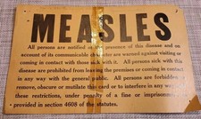 1940's Measles Quarantine Sign B38 picture