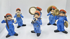 VTG Japan Marching Band Figurines Set of 6 Ceramic MCM Kitsch Musicians Rare picture