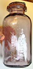 RARE Eng-Skell SAN FRANCISCO CA Amethyst Soda Fountain Syrup Fruit Jar 1/2 Gal picture