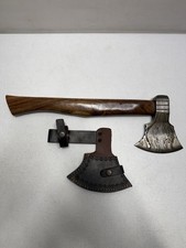 Damascus Steel Hatchet 4-1/2” Blade- Walnut Handle Handmade With Leather Sheath picture
