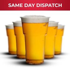 100 x Plastic Beer Glasses Cups One Pint for All Occasion Drinkings picture