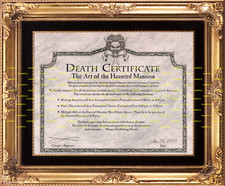 1969 Disney Haunted Mansion 11x13.25 Death Certificate Poster picture
