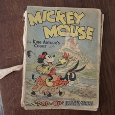 RARE 1933 First Edition Mickey Mouse in King Arthur's Court Pop-Up Book Disney picture