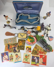 ESTATE JUNK DRAWER LOT GOLD Jewelry Box Cards Toys & MORE, AA picture