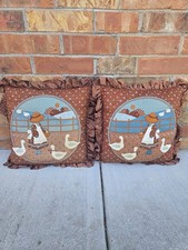 Vtg  Sunbonnet Sue Goose Accent Pillow A Few Stains GUC CottageCore Duck picture