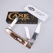 Case XX Jigged Amber Bone Stockman Stainless Pocket Knife 00128 With Box picture