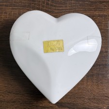 Vintage Germer Porcelanas Brazil White Porcelain Heart Trinket Dish 6” picture