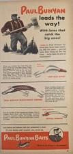 1947 Print Ad Paul Bunyan Fishing Lures 3 Models Shown Minneapolis,Minnesota picture