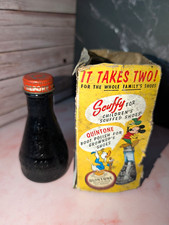Vintage 50s Disney Scuffy Shoe Polish Box Bottle Mickey Mouse Donald Duck Black picture